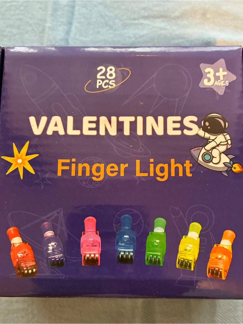 VALENTINES Finger Light Pack - Multicolor LED Finger Lights (28 pcs)